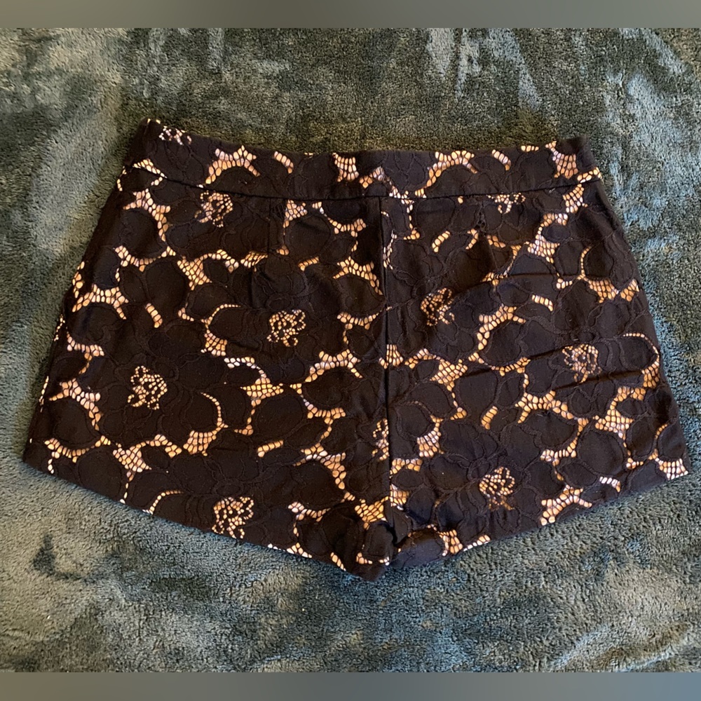 Express Black & Tan Lace Shorts